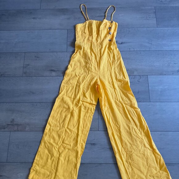 Urban Outfitter Yellow Linen Jumpsuit - Picture 3 of 6